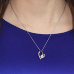 1 Carat Silver Heart Shape Necklace