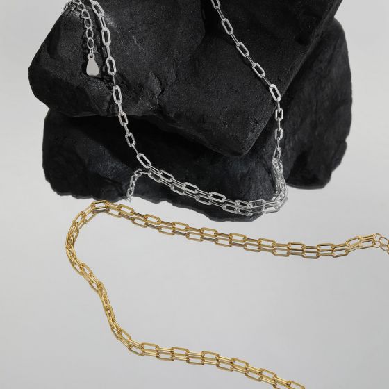 Hollow Square Link Necklace