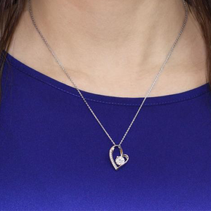 1 Carat Silver Heart Shape Necklace